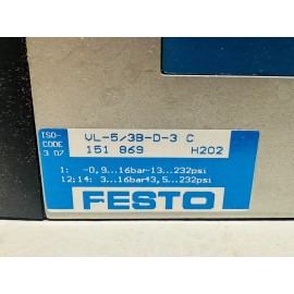Festo NEW Festo VL-5/3B-D-3-C Valve VL5/3BD3C