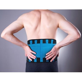 BaseBody Back Support Belts For Back Pain Men Women - Lower Back Support Brace - Lumbar Support Belt For Sciatica Pain (Blue, X-Large)