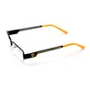 V.W.E. Khan Metal Rectangular Semi-Rimless Rectangle Reading Glasses Reader (Black/Yellow,