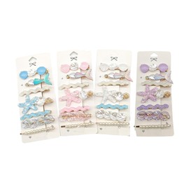 28PCS Cute Mermaid Seashell Starfish Hair Clips Set for Women Girls, Pearl Hair Barrettes Bobby Pins, Beach Boho Hairpins Non-Slip Duckbill Clips for Hair Decoration (Mixd color, 28pcs)