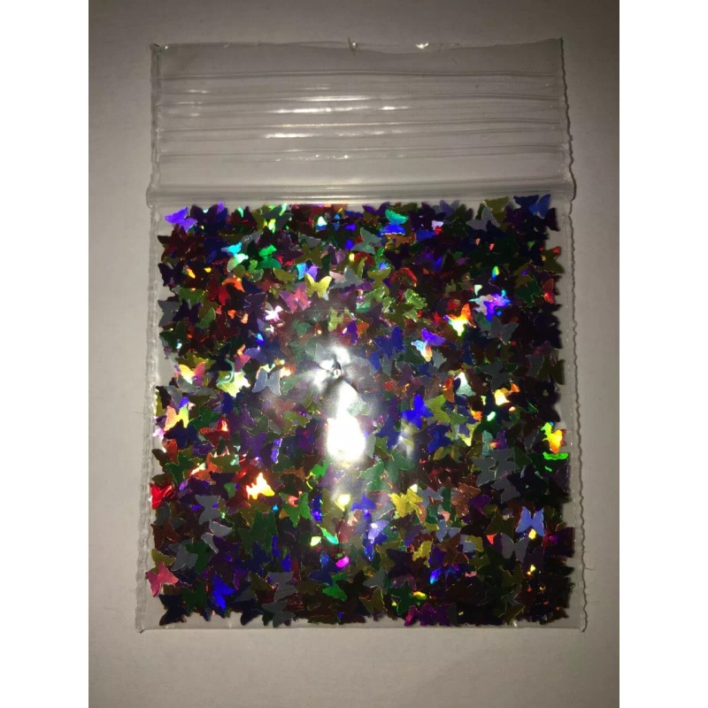 BabyEmma2007 Solvent Resistant BUTTERFLY shape Glitter-Rainbo