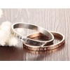 Flongo Womens Romantic Stainless Steel Couples Roman Numerals Charm Cuff