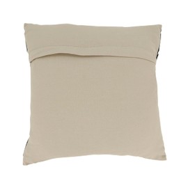 SARO LIFESTYLE Diamond Patchwork Hair-On Leather Down Filled Pillow, 16"x16", Black/White