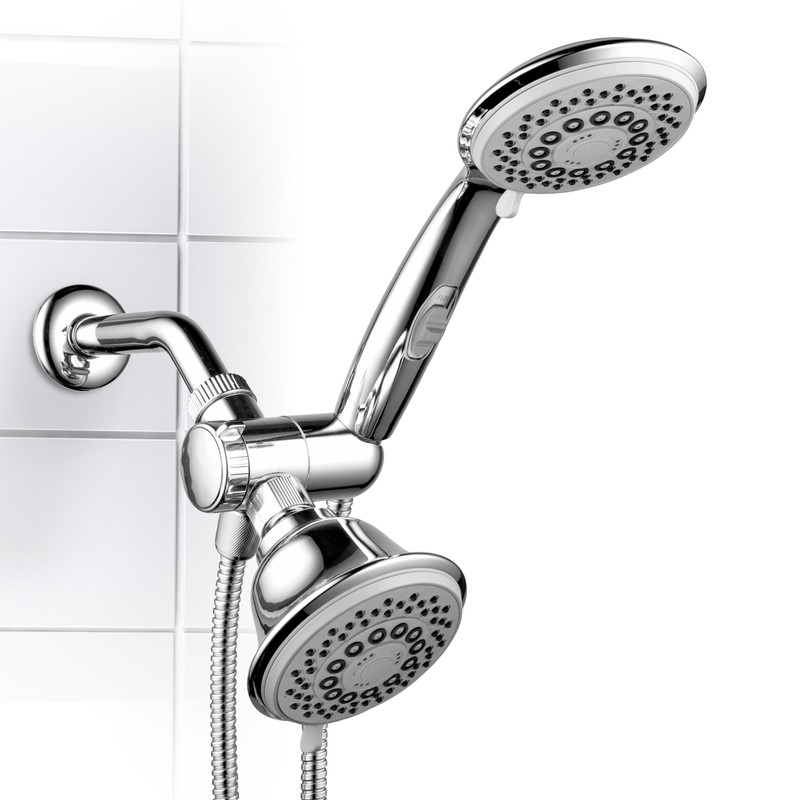 Hotel Spa 30-Setting Ultra-Luxury Spiral 3-Way Combo with Pause Switch/Chrome