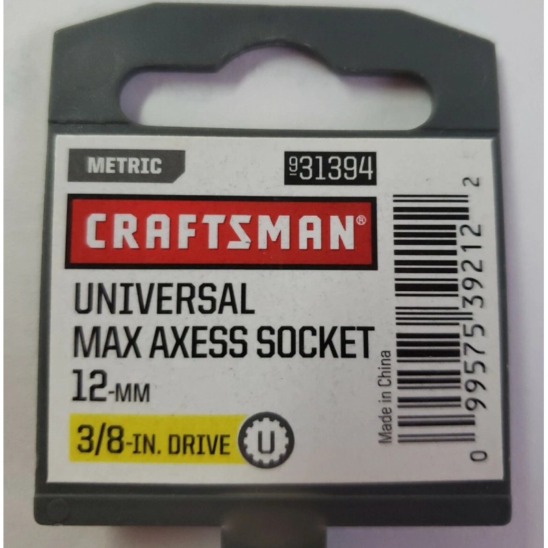 Craftsman Universal Max Axess 3/8" Drive 12mm Socket 31394 New
