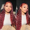 Hairacle Burgundy Lace Front Wig Human Hair 99J 13x6 Deep