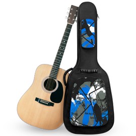 HOHIYO Guitar Bag，39 40 41inch Acoustic Guitar Gig Bag,0.38in Thick Padded Guitar Case Waterproof with Two Pockets Adjustable Shoulder Strap,Black