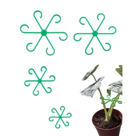 LOZTBUE 4 Piece Plant Stand, Plastic Stem Holder for Climbing Plants, Reusable Plant Stem Hooks, Plant Stem Holder (Black)