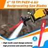 6Pcs P4EV-6 Air Reciprocating Saw Blades(4” 18 TPI) for Standard