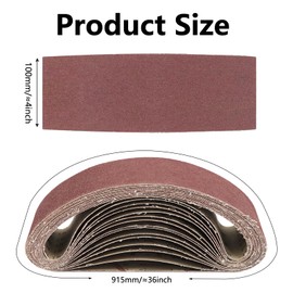 100X915MM Sanding Belt - Sander Belts Set(3 Each of 80/120/150/240/400 Grits) Sanding Belts Assorted Pack for Belt Sander, Sharpening, Grinding, Stripping, Derusting (15 Pack)
