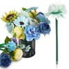 Flower Pens:Leery Mixed Blue Rose Ballpoint Pens,16 Pieces Valentine's Day