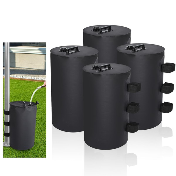 4-Pack Canopy Water Weight Bag, 88 LBS, 20 L Black