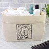 Large 'I Love Feet with Hearts' Canvas Organiser/Storage Bag (OR00032827)