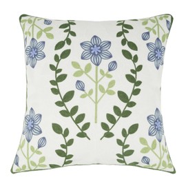 Merrycolor Pillow Cover, Embroidered Green Leaves Pattern Throw Pillows Cover, Decorative Pillows Cover for Couch, Durable Soft Cushion Case, Couch Pillow Cover for Bedroom Couch, 18"x18"