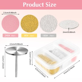 TIESOME Pack of 61 Sanding Discs Pedicure, 25 mm Feet Grinder Sandpaper Sanding Discs Replacement Sandpaper Disc Tool Sanding Discs for Hard Dead Skin Cracked Heel (Style 1)