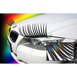CarLashes Iridescent Rainbow Car Eyelashes, Special Edition, Hand Airbrushed, Miles of Smiles