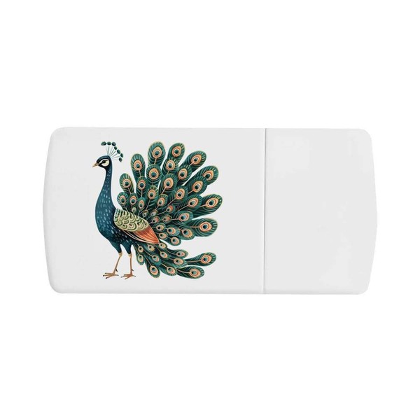 'Beautiful Peacock' Pill Box with Tablet Splitter (PI00030699)