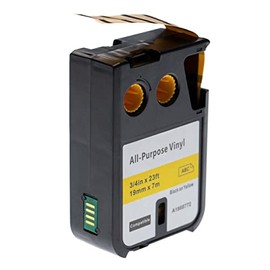 vhbw 1 x Label Tape Cassette Compatible with Dymo XTL 500 Series, 300 Series Label Printer, 19 mm, Black on Yellow, Vinyl