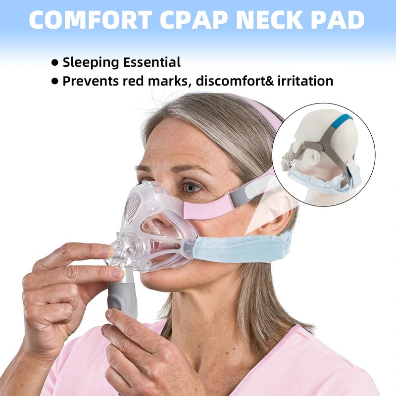 Silk CPAP Neck Pad for CPAP Headgear, Sky Blue CPAP