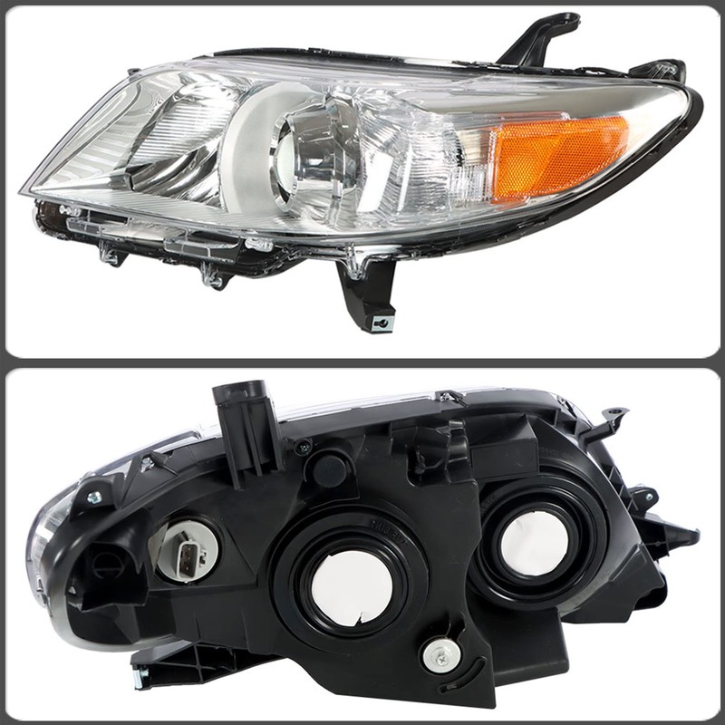 munirater Chrome Housing Halogen Headlight Assembly Replacement for 2011-2020 Sienna