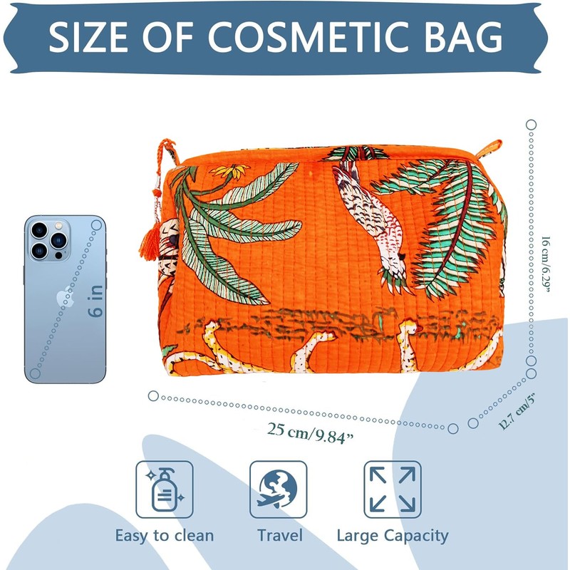 Rastogi Handicrafts Cosmetic Bags Set, 3 Piece Make Up Organizer