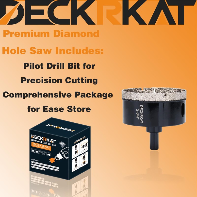 2-3/4 inch Diamond Hole-Saw Bits with Pilot Drill Bit -2-3/4"