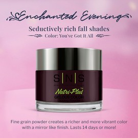 SNS Nail Dip Powder, Gelous Color Dipping Powder - You've Got It All (Purple/Plum), EE05 - Long-Lasting Acrylic Nail Color & Polish Lasts 14 Days - Low-Odor & No UV Lamp - 1 Oz