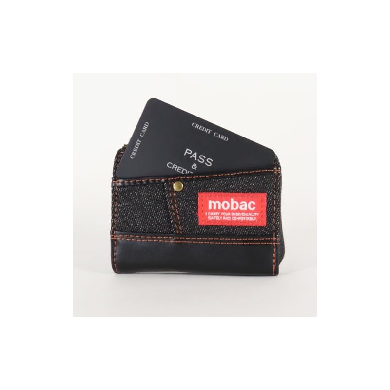 [モバック] 小銭入れ メンズ パスケース 定期入れ L字ファスナー 財布 デニム 大容量 人気
