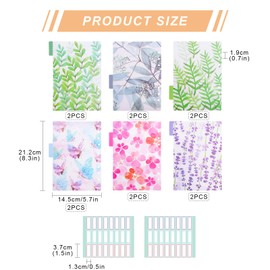 Discbound Tabs, Pack of 12 A5 Folder Dividers, PVC Insertable Binder Index Page, Plastic Index Tab Binder Dividers for 6 Rings, Notebooks, Travel Journal, Diary, Planner