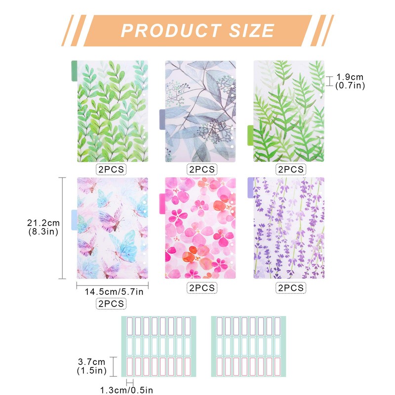Discbound Tabs, Pack of 12 A5 Folder Dividers, PVC Insertable