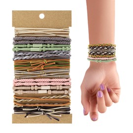 20 Stück Haargummi Damen, Boho Haarbänder Elastische Haargummis Haargummi Armband für Damen Boho Haargummi Zopfgummis Damen Armband Niedliche Haarbänder Für Dickes, Lockiges Haar Und Pferdeschwänze