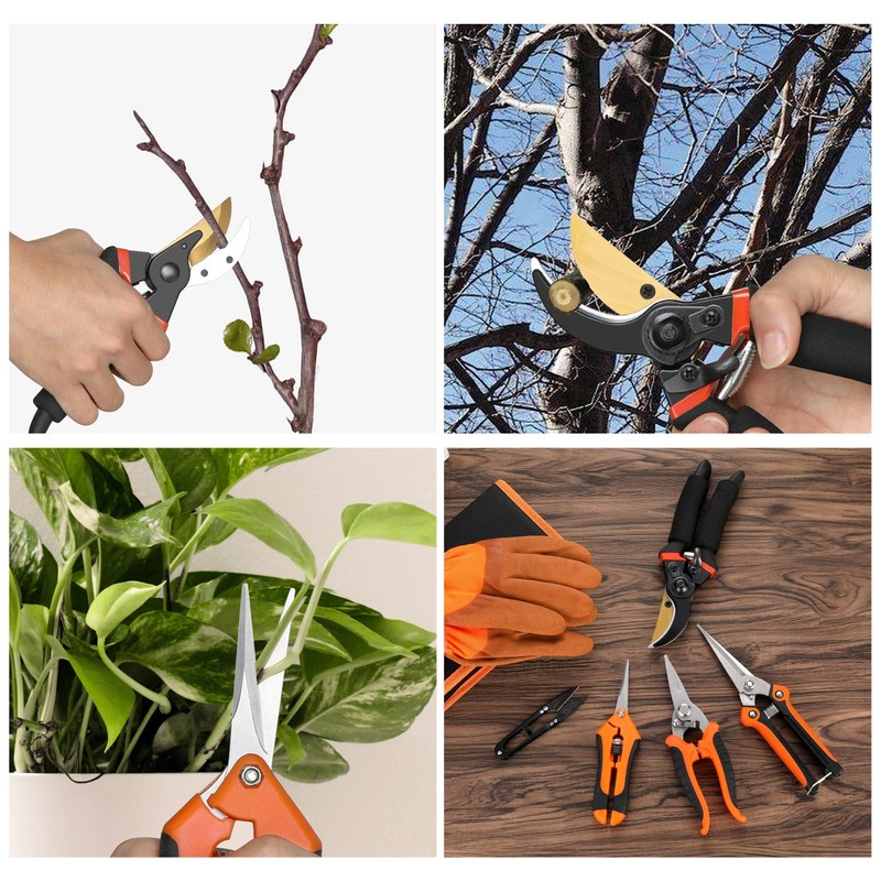 5 pack Garden Pruning Shears Stainless Steel Blades, Handheld Scissors