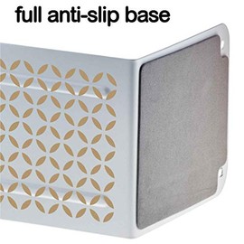 Acrimet Premium Sujetalibros de Metal Resistente (Color Blanco con Diseño Dorado) (Paquete de 1 par)