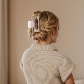 VOCOSTE Hair Caw Clips, Acetic Acid Hair Clips, Tortoise Hair Clips, Large Hair Claw Clips, Hair Barrettes for Women, Pink