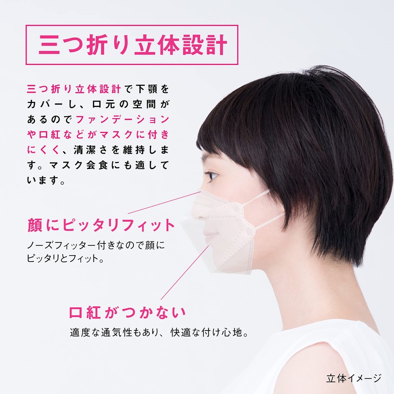 4 Layer KF Non-woven Mask, Coral Pink, Set of 50