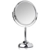 Jerdon JP910CB 1x and 10x Magnified Tabletop Swivel Vanity Mirror,