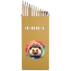 Azeeda 12 x 'Colourful Hedgehog' Long 178mm Coloured Pencils/Pencil Set (PE00065381)
