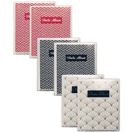 Better Office Products 48 Photo Mini Photo Album, 4 x 6 Inch, Pack of 6, Clear View Cover with Removable Decorative Inserts, Holds 48 Photos, 6 Pack