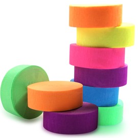 DIY House Glow in The Dark Party Streamers, Neon Colors, UV Blacklight Reactive, 6 Count