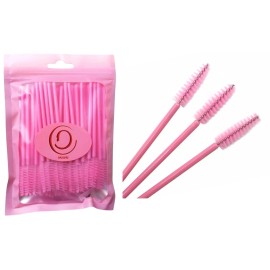 Dazlerz 50 PCS Disposable Eyelash Brush Mascara Wands Spoolies for Eye Lash pink