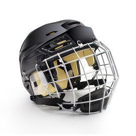 Ice Hockey Helmet Breathable Hockey Helmet with Cage for Youth Adult (Black, Large)