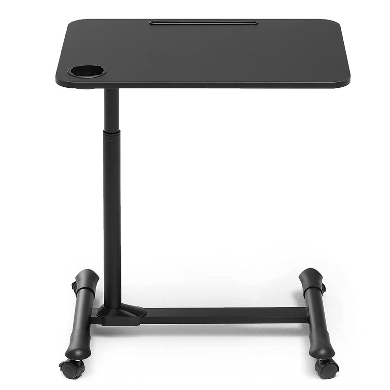 ETHU Overbed Table with Wheels, Rolling Tray Table, Hospital Bed