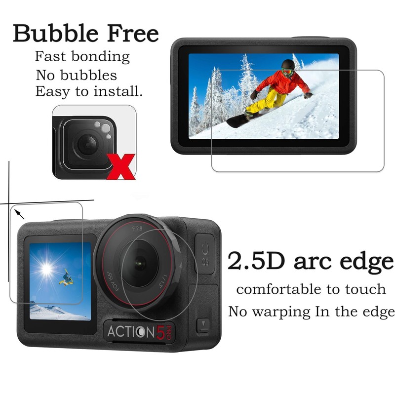 PCTC [6PCS] Screen Protector for DJI Osmo Action 5 Pro