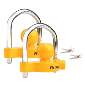 RETRUE Universal Coupler Lock Trailer Locks Ball Hitch Trailer Hitch Lock Adjustable Security Heavy-Duty Steel Fits 1-7/8 Inch, 2 Inch, 2-5/16 Inch Couplers (Pack of 2)