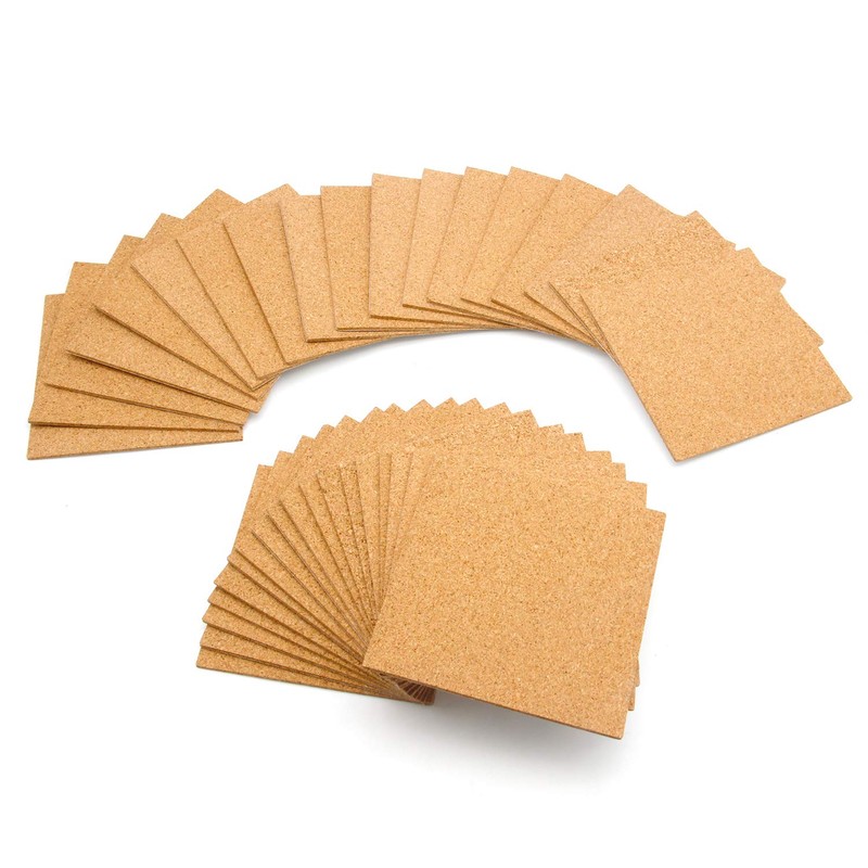 Blisstime 36 Self-Adhesive Cork Sheets 4"x 4" for DIY Coasters,