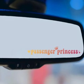 Girly Car Accessories for Women, Rearview Mirror Sticker and Cars Stickers Fun Decals for Personalizing (Passenger Princess, Color*5)