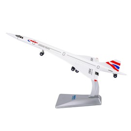 BDTCTK 1/168 Concorde Supersonic Airliner Model Airplane Toys, Zinc Alloy Diecast Toy Cars with Sounds and Lights Vehicles for Kids Boy Girl Gift (White)