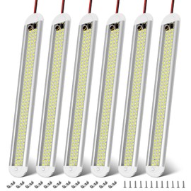 CT CAPETRONIX 12v LED Interior Light Bar, 120LEDs 1500LM 8W DC 12 Volt led Strip Lights with ON/Off Switch, for Enclosed Cargo Trailer, Car RV Van Truck Lorry Camper Boat Caravan Motorhome (6Pack)