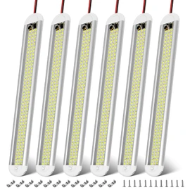 CT CAPETRONIX 12v LED Interior Light Bar, 120LEDs 1500LM 8W DC 12 Volt led Strip Lights with ON/Off Switch, for Enclosed Cargo Trailer, Car RV Van Truck Lorry Camper Boat Caravan Motorhome (6Pack)
