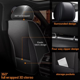 DISUTOGO 2PCS Front Seat Covers Fit for Subaru Impreza 2012-2024 2025 Faux Leather for Impreza Car Seat Cover Waterproof Automotive Seat Cushions Protector Compatible Airbag (2 Seats, Red Line)